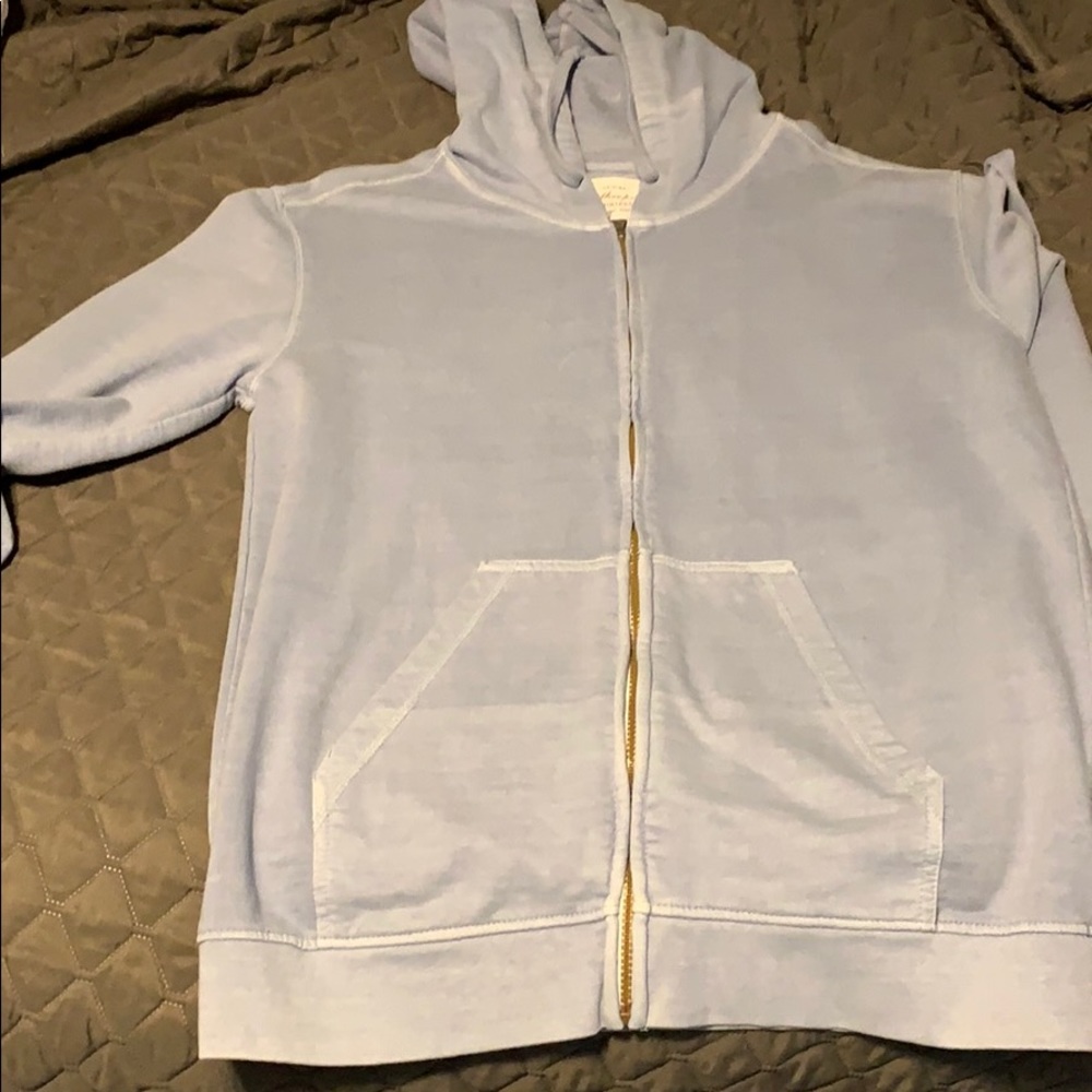 Light blue zip up hoodie